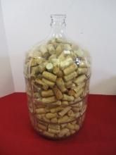 18.8 Liter Italian Glass Wine Jug Full of Corks