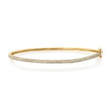 14K Yellow Gold Setting with 0.88ct LALI" Designor Diamond Bangle Bracelet"