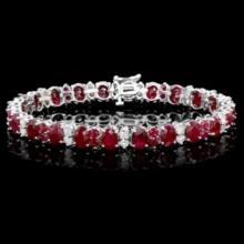 14K Gold 27.83ct Ruby 2.38ct Diamond Bracelet