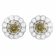 14k White Gold 1.41ct Diamond Earrings