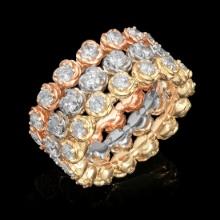 14k Yellow, White & Rose Gold 3.33ct Diamond Ring Set