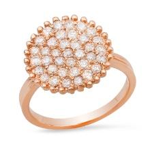 14K Rose Gold Setting with 1.37ct Diamond Ladies Ring