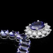 14K White Gold 65.62ct Tanzanite and 1.47ct Diamond Necklace