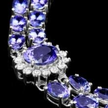 14k 21.63ct Tanzanite 1.69ct Diamond Bracelet