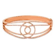 14K Rose Gold Setting with 1.50ct LALI" Designor Diamond Bangle Bracelet"