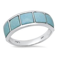 14K White Gold Setting with 2.42ct Turquoise LALI Designor Ladies Ring