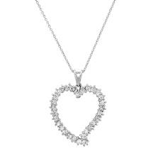 18K White Gold Setting with 2.00ct Diamond Heart" Pendant"