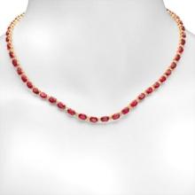 14K Gold 35.20ct Ruby 1.33cts Diamond Necklace