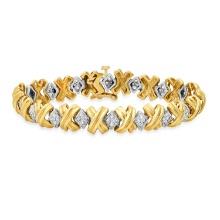 14K Yellow and White Gold Setting with 1.08ct Diamond Bracelet