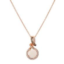 14K Rose Gold Setting with 0.80ct Opal and 0.17ct Diamond LALI" Designor Pendant"