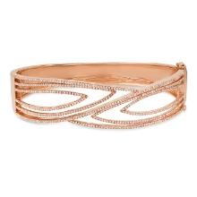 14K Rose Gold Setting with 1.77ct LALI" Designor Diamond Bangle Bracelet"