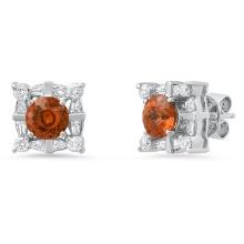 18K White Gold Setting with 2.0ct Zircon and 0.94ct Diamond Earrings