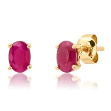 14K Yellow Gold Setting with 1.2ct Ruby LALI Designor Earrings