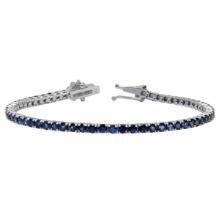 14k White Gold 5.12ct Sapphire 0.45ct Diamond Bracelet