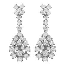 14k White Gold 3.10ct Diamond Earrings