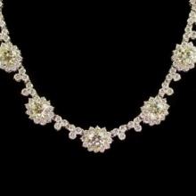 18K Gold 5.64ct Fancy Color Diamond 11.58ct Diamond Necklace