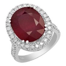 14k White Gold 8.84ct Ruby 0.87ct Diamond Ring