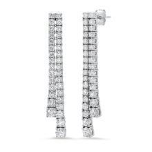 14K White Gold Settings with 3.95ct Diamond Earrings