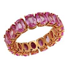 14k Rose Gold 11.12ct Pink Sapphire Eternity Band Ring