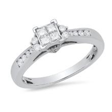 14K White Gold Setting with 0.55ct Diamond Ladies Ring