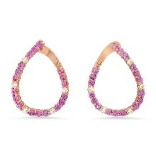 14K Rose Gold with 4.57ct Pink Sapphire and 1.00ct Diamond Earrings