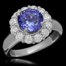 14K White Gold 2.07ct Tanzanite and 1.12ct Diamond Ring