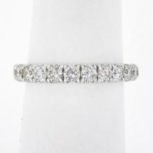 NEW 14k White Gold 1.03 ctw Round Prong Set Diamond Classic Wedding Band Ring