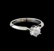 14KT White Gold 0.65 ctw Round Cut Diamond Solitaire Ring