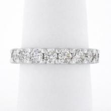 Classic 14k White Gold 2.94 ctw Shared Prong Set Round Diamond Eternity Band Rin