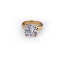 18K Yellow Gold & Moissanite Ring