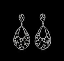 2.19 ctw Diamond Earrings - 14KT White Gold