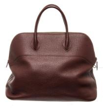 Hermes Brown Leather Bolide 45cm Shoulder Bag