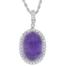 15.97 ctw Amethyst and 0.61 ctw Sapphire Pendant/Necklace