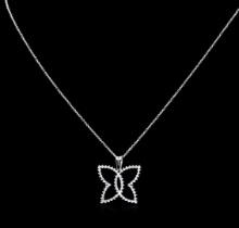 0.60 ctw Diamond Pendant With Chain - 14KT White Gold