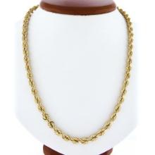 Classic 14K Yellow Gold 20 5.7mm Thick Solid Polished Rope Link Chain Necklace