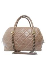 Chanel Quilted Castle Rock Brown Bowler Bag