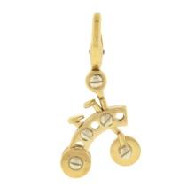 Cartier Collectible 18K Gold Detailed Moveable Tricycle Bicycle Charm Pendant