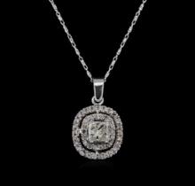 14KT White Gold 0.95 ctw Diamond Pendant With Chain