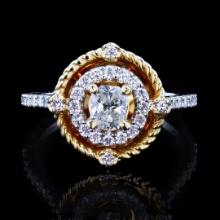 0.51 ctw CENTER Diamond 14K Yellow and White Gold Ring (0.91 ctw Diamonds)