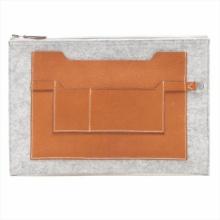 Hermes Gold Epsom Leather Wool TooDoo 37cm Clutch PHW