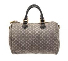 Louis Vuitton Grey Monogram Mini Lin Speedy Bandouliere 30 Boston Bag