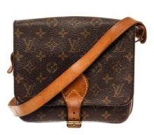 Louis Vuitton Brown Monogram Canvas Cartouchiere MM Messenger Bag