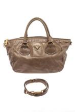 Prada Beige Leather Two Way Bag