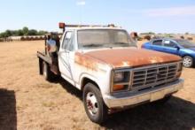 1984 FORD F350 FLATBED , S/N 2FDJF36G0ECA82705, V8 GAS, 4 SPD TRANS, (PARTS TRUCK ONLY, NO TITLE)...