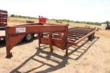 1980 WW 30' TRIAXLE GOOSENECK FLATBED TRAILER, S/N 084116, 25' DECK, 5' DOVE W/ RAMPS, (NO FLOOR) NO