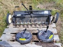 Yard Aerator , (2) New Ryobi 12in Scrub Surface