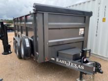 2025 East Texas 83"X14' Dump Trailer with 48" Sides and Tarp 2 - 7K Axles VIN 41976 MSO, $25 Fee