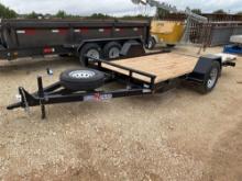 2024 Unused 80"X13' Double A Single Axle Full Tilt Trailer 1 - 7K Axle Spare VIN 12077 MSO, $25 Fee