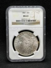 NGC MS63 1887 Morgan Silver Dollar