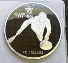 1988 Calgary Olympics 90% Silver Commemorative Coin 33.98 Grams